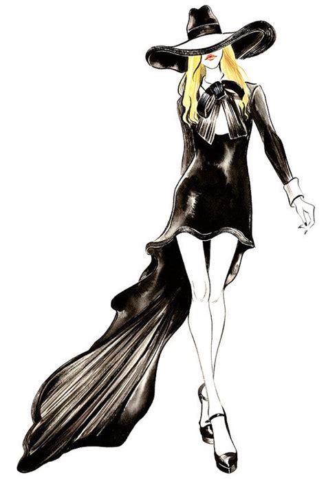 yves Saint Laurent fashion illustrations